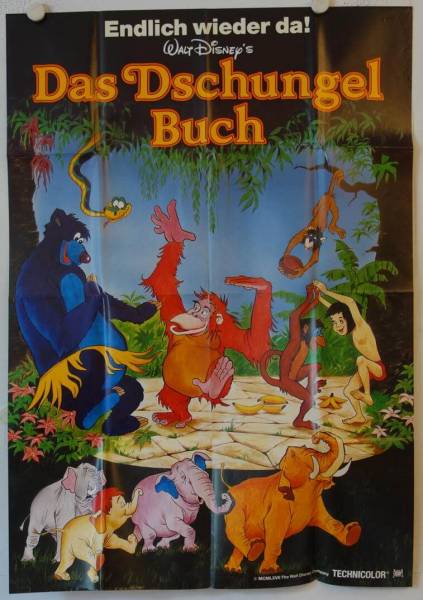 Walt Disneys Jungle Book re-release german double-panel movie poster